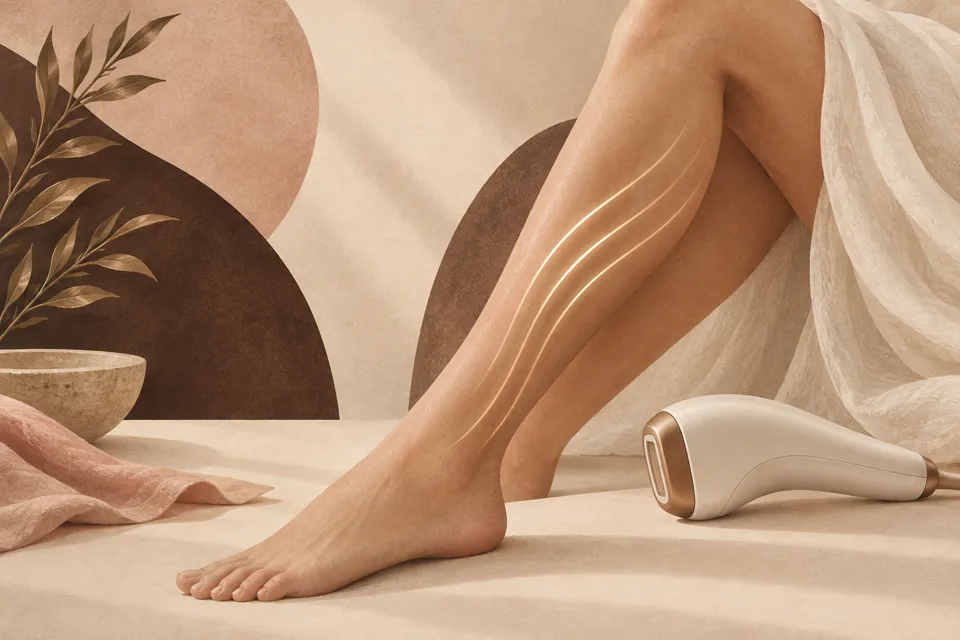 Leg laser and full-leg package service illustration