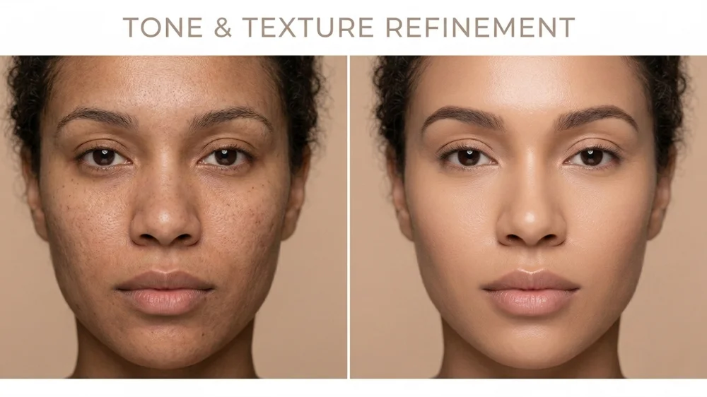 Skin Texture Refinement Before and After
